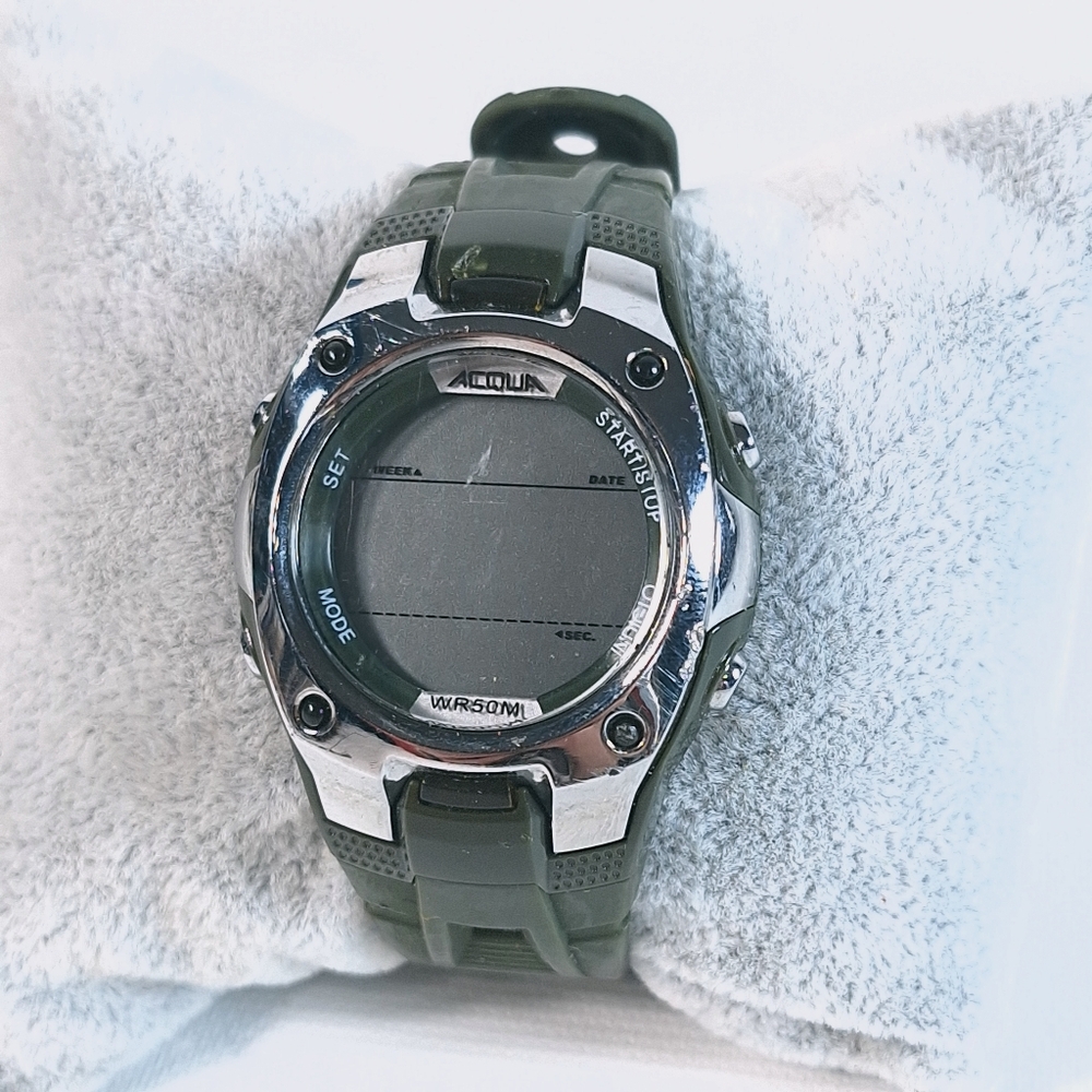 Vintage Acqua Digital Sports Watch Green Resilience Edition, New Battery